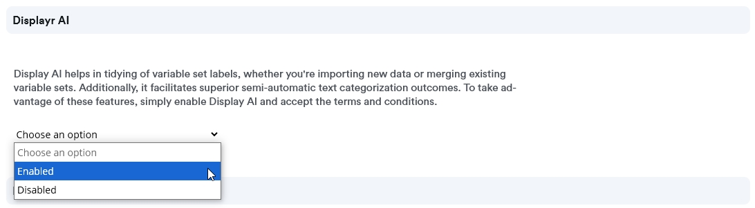enable AI setting on the Account Settings Page
